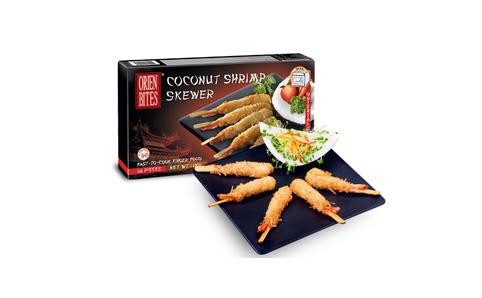 Coconut Shrimp Skewer made of Coconut flakes are added to the batter mix to give the skewers an authentic Asian flavour- orienbites
